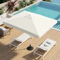 Telo ricambio rettangolare 2x3m bianco per ombrellone da giardino Favignana