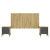 Testata letto 160x79cm con 2 comodini grafite rovere Pedri
