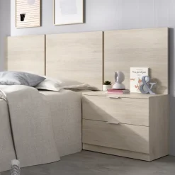 Testiera letto singolo 3 moduli 156cm con comodino 2 cassetti rovere Liberty