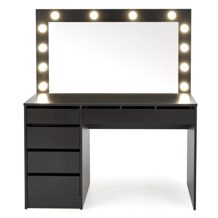 Toeletta da trucco con specchio 120x140cm con LED nero Cherie