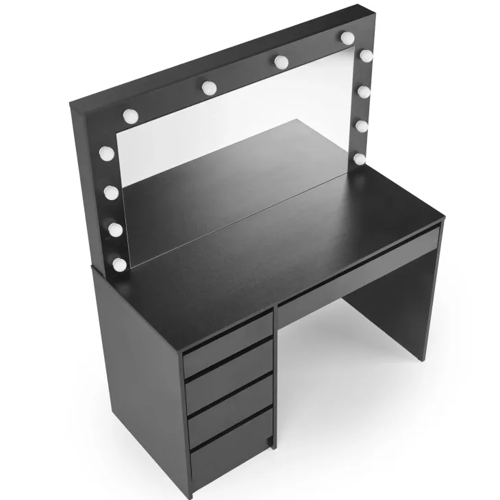 Toeletta da trucco con specchio 120x140cm con LED nero Cherie
