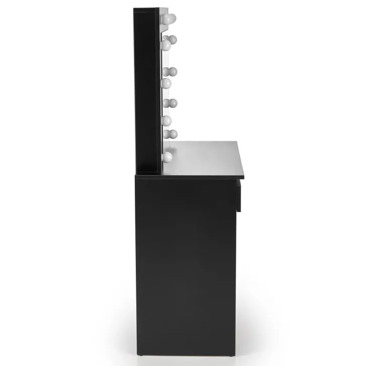 Toeletta da trucco con specchio 94x140cm con LED nero Bloom