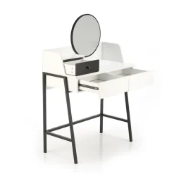 Toeletta da trucco con specchio 80x120cm bianco nero Miralda