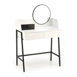 Toeletta da trucco con specchio 80x120cm bianco nero Miralda