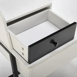 Toeletta da trucco con specchio 80x120cm bianco nero Miralda