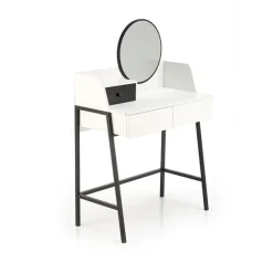 Toeletta da trucco con specchio 80x120cm bianco nero Miralda