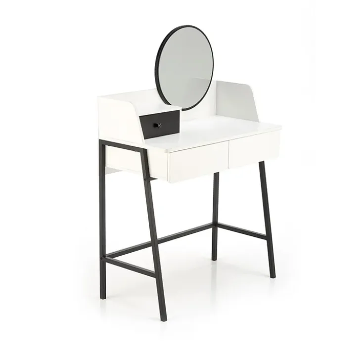 Toeletta da trucco con specchio 80x120cm bianco nero Miralda