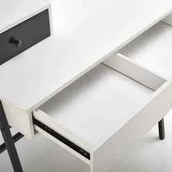 Toeletta da trucco con specchio 80x120cm bianco nero Miralda
