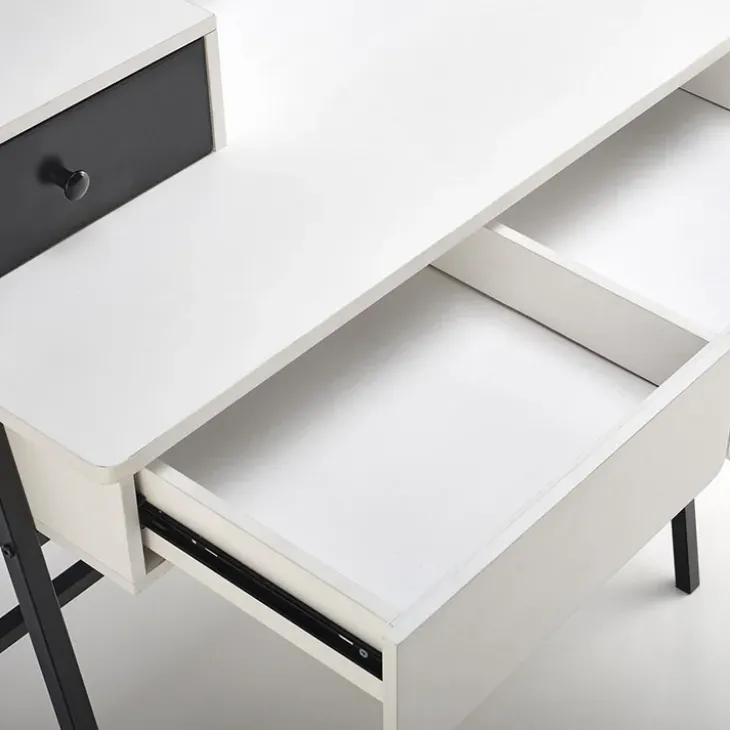 Toeletta da trucco con specchio 80x120cm bianco nero Miralda