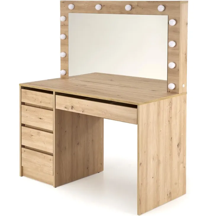 Toeletta da trucco con specchio 120x140cm con LED rovere Cherie