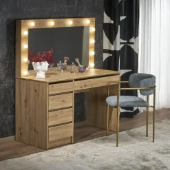 Toeletta da trucco con specchio 120x140cm con LED rovere Cherie