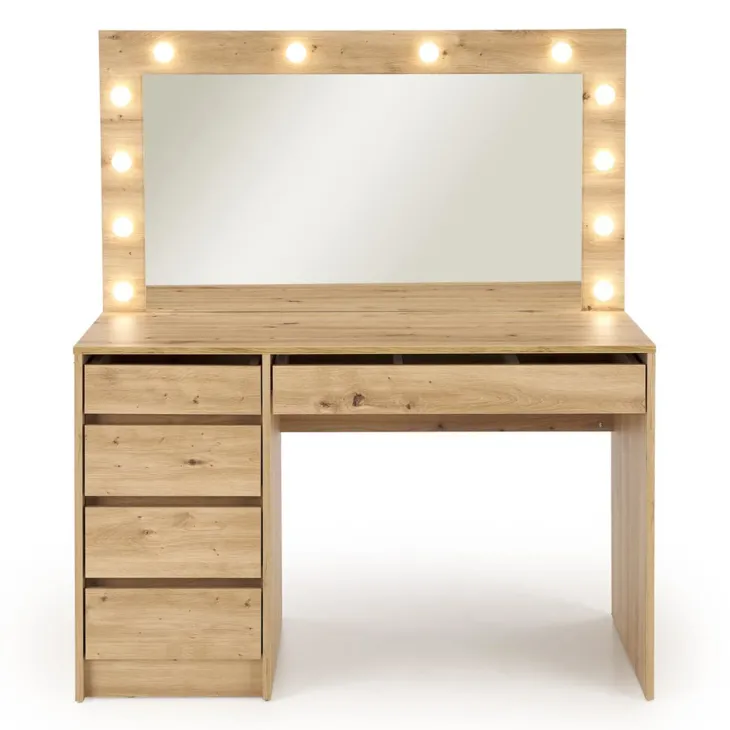 Toeletta da trucco con specchio 120x140cm con LED rovere Cherie