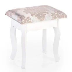 Toeletta da trucco 80x130h cm con specchio e sgabello bianco Lyra