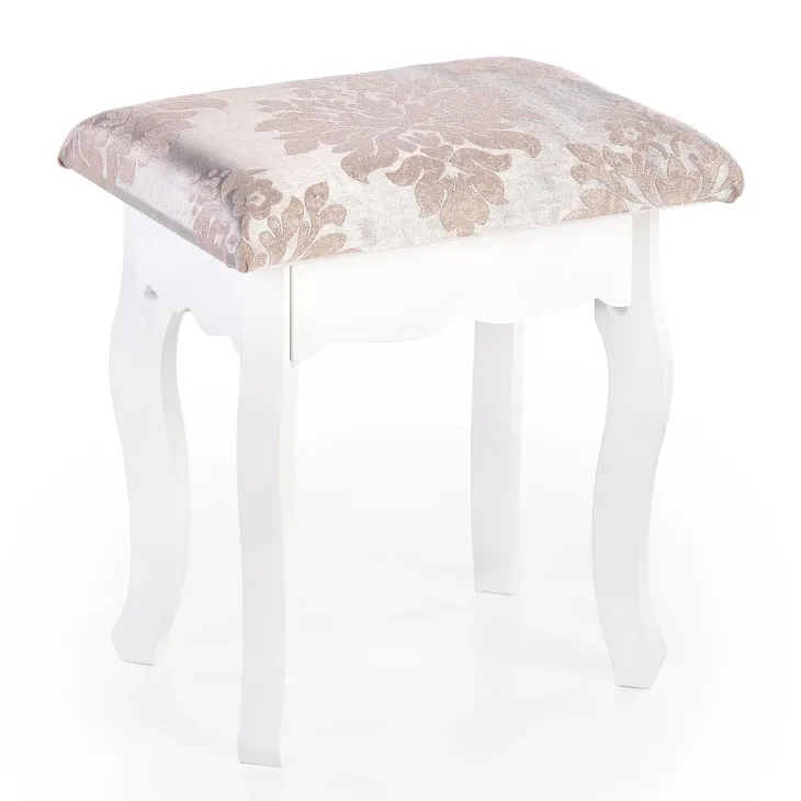 Toeletta da trucco 80x130h cm con specchio e sgabello bianco Lyra