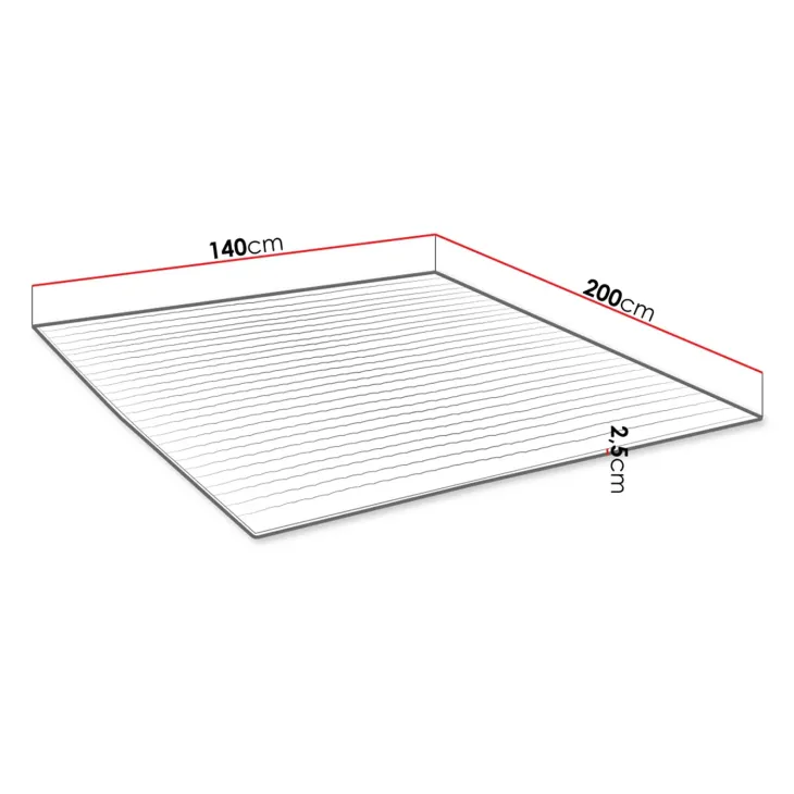 Topper alla francese 140x200cm trapuntato imbottito con elastici bianco Corsica