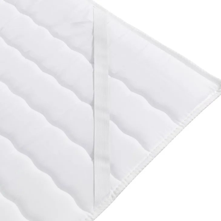Topper alla francese 140x200cm trapuntato imbottito con elastici bianco Corsica