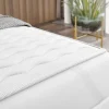 Topper matrimoniale king size 200x200cm trapuntato imbottito con elastici bianco Corsica