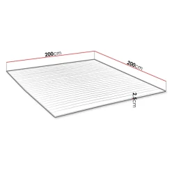Topper matrimoniale king size 200x200cm trapuntato imbottito con elastici bianco Corsica
