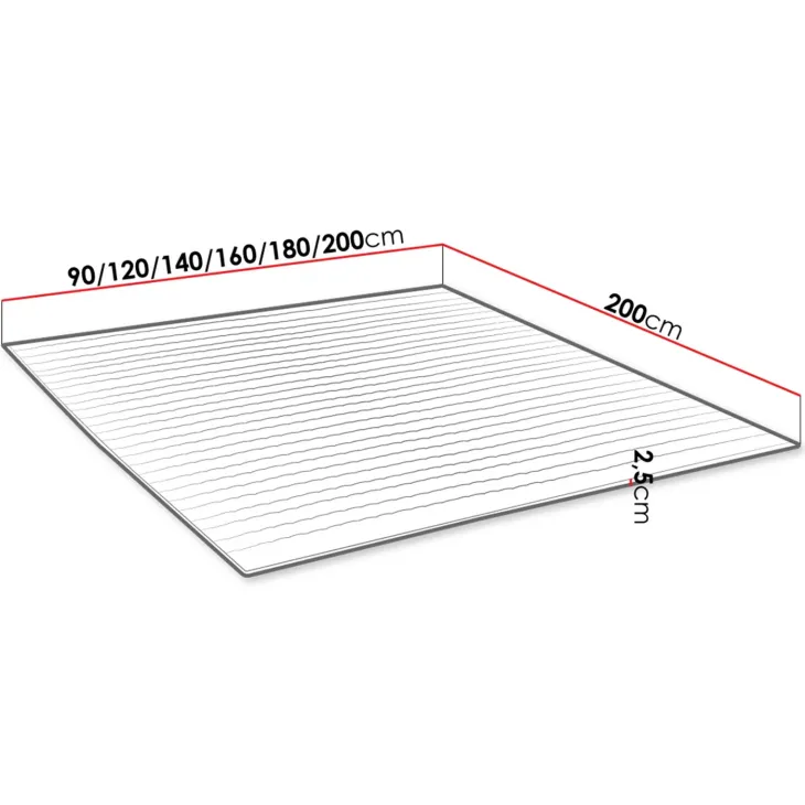 Topper matrimoniale oversize 180x200cm trapuntato imbottito con elastici bianco Corsica