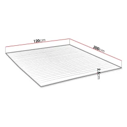 Topper piazza e mezza 120x200cm trapuntato imbottito con elastici bianco Corsica