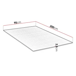 Topper singolo 90x200cm trapuntato imbottito con elastici bianco Corsica