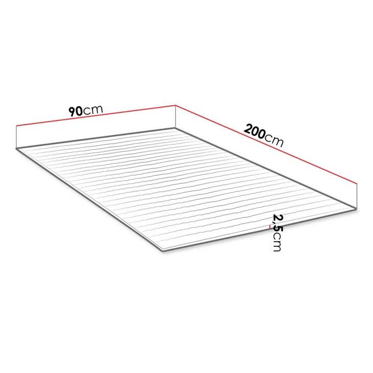 Topper singolo 90x200cm trapuntato imbottito con elastici bianco Corsica