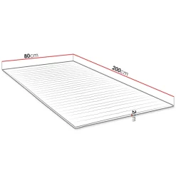 Topper singolo 80x200cm trapuntato imbottito con elastici bianco Corsica