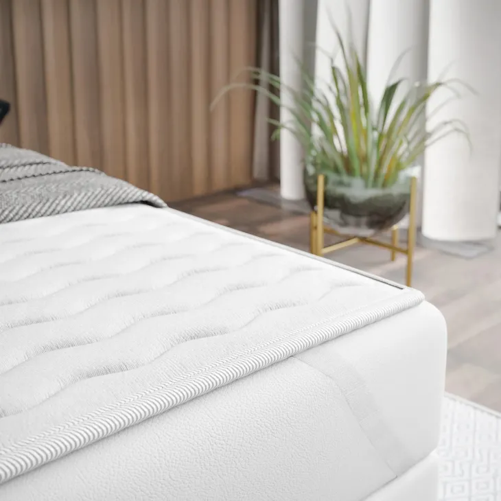 Topper singolo 80x200cm trapuntato imbottito con elastici bianco Corsica