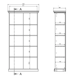 Vetrina moderna 103x200h cm 2 ante con vetro shabby bianco Purro