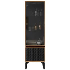 Vetrina moderna 54x182h cm 2 ante serigrafato rovere nero Duplo