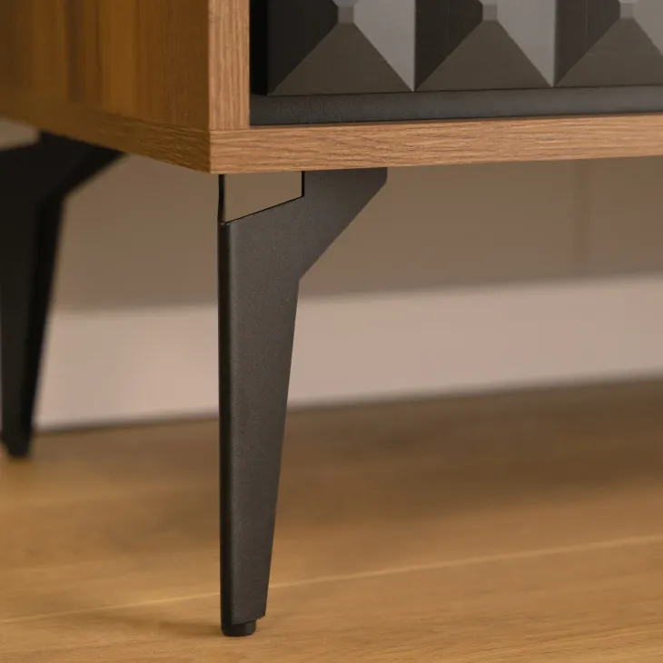 Vetrina moderna 54x182h cm 2 ante serigrafato rovere nero Duplo