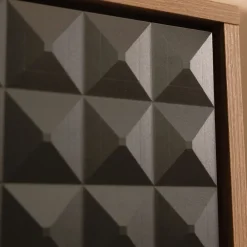 Vetrina moderna 54x182h cm 2 ante serigrafato rovere nero Duplo