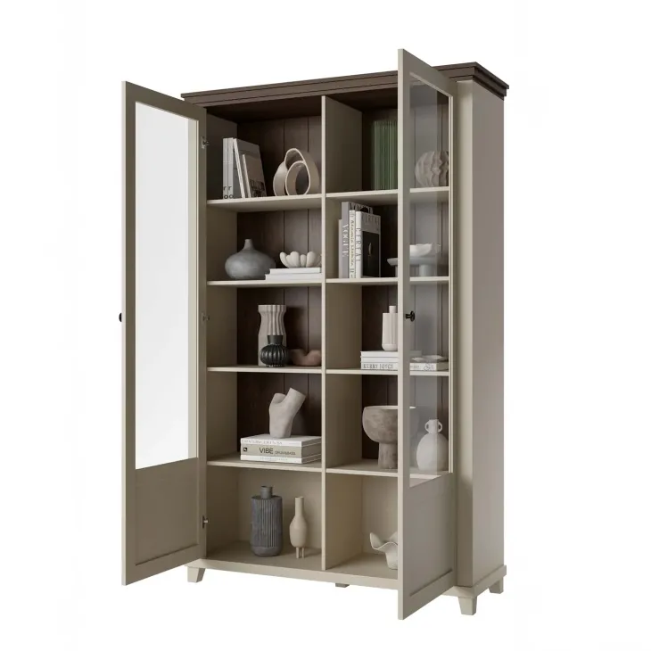 Vetrina soggiorno 126x200h cm 2 ante beige Texel