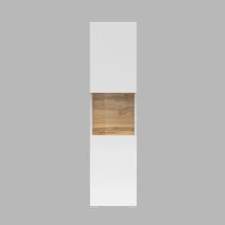 Vetrina sospesa 36x140h cm da parete bianco rovere Fusion