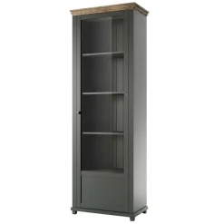 Vetrina 71x200h cm 1 anta destra soggiorno verde quercia Texel