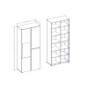 Vetrina 80x184h cm 4 ante bianco rovere Lolla
