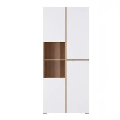 Vetrina 80x184h cm 4 ante bianco rovere Lolla