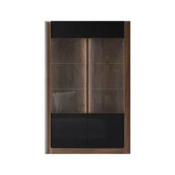 Vetrina 129x200h cm 2 ante noce nero lucido Jumbo