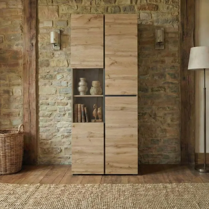 Vetrina 80x184h cm 4 ante rovere Lolla