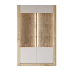 Vetrina 129x200h cm 2 ante rovere tortora lucido Jumbo