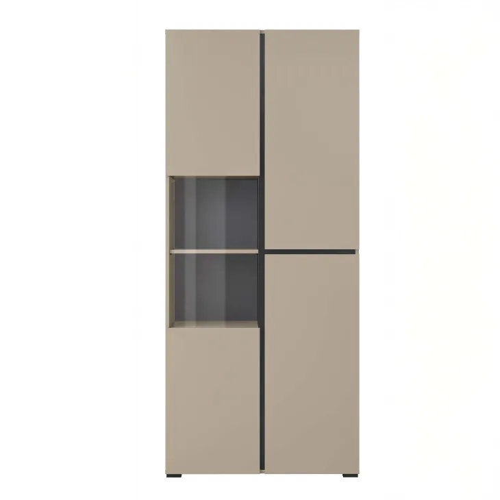 Vetrina 80x184h cm 4 ante tortora Lolla