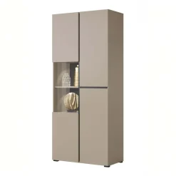 Vetrina 80x184h cm 4 ante tortora Lolla
