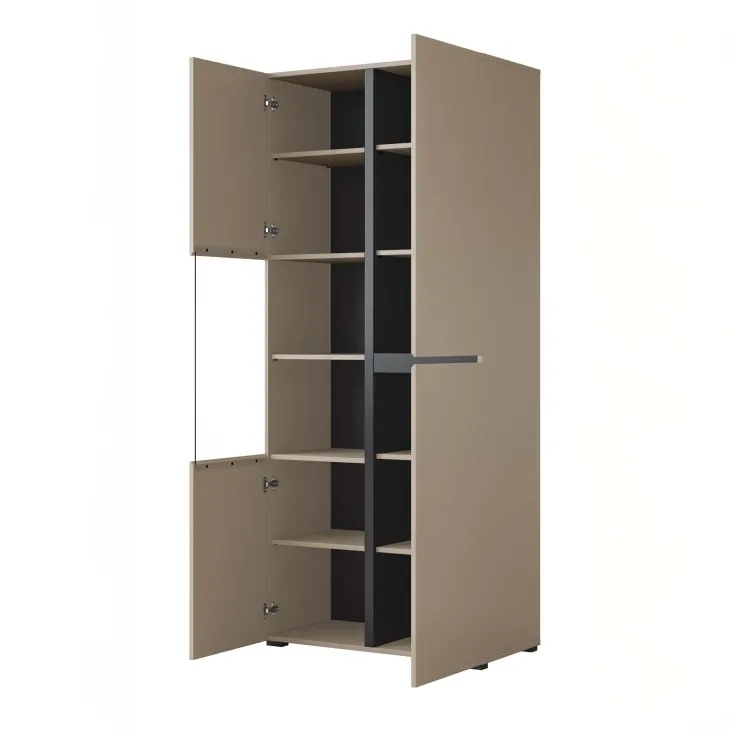 Vetrina 80x184h cm 4 ante tortora Lolla