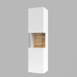 Vetrina 36x140h cm da parete bianco rovere Fusion