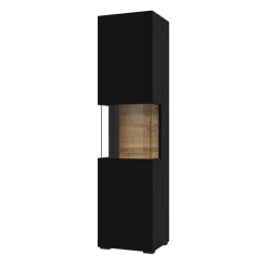 Vetrina 36x140h cm da parete nero rovere Fusion