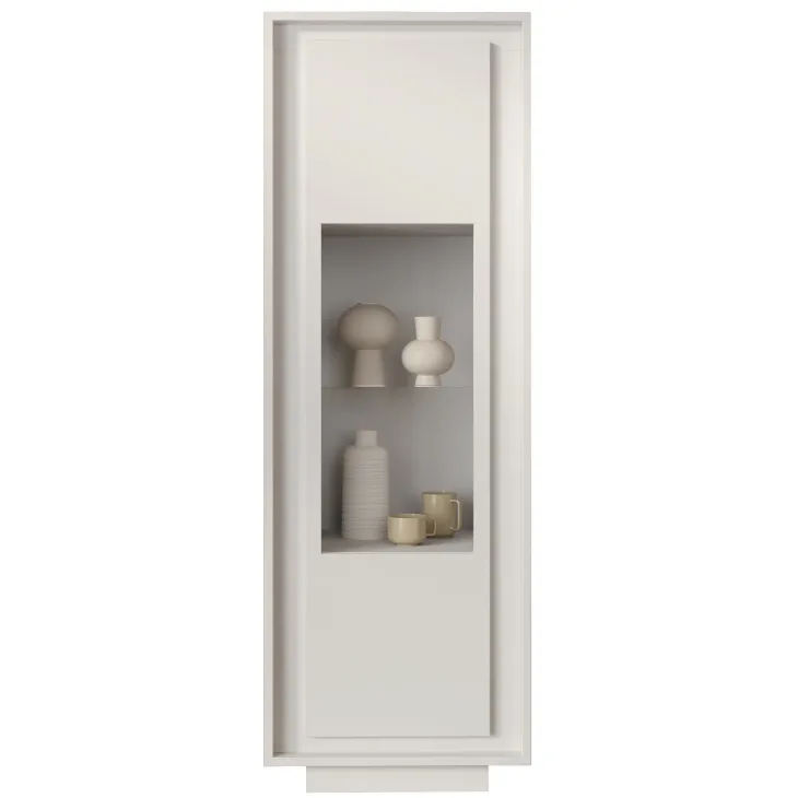 Vetrinetta 67x197cm 1 anta moderna bianco opaco Deluxe