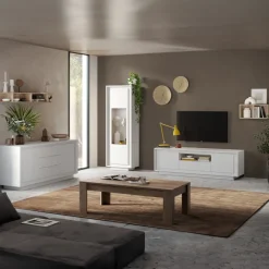 Vetrinetta 67x197cm 1 anta moderna bianco opaco Deluxe