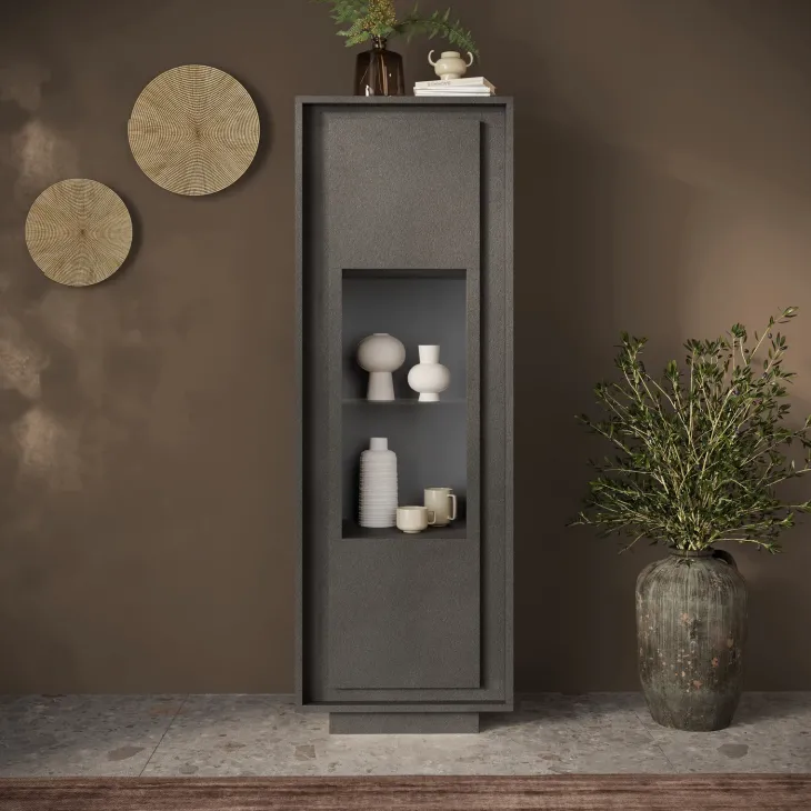 Vetrinetta 67x197h cm 1 anta moderna antracite Deluxe