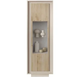 Vetrinetta 67x197h cm 1 anta moderna beige rovere chiaro Deluxe
