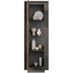 Vetrinetta 67x197h cm 1 anta moderna antracite rovere scuro Deluxe